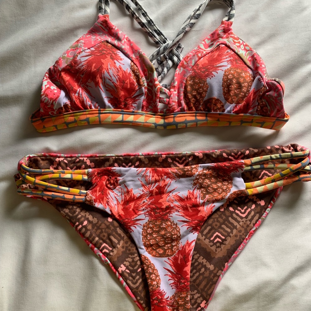 Reversible pineapple maaji bikini